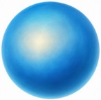 Bluish luminous sphere surrounded by a diffuse glow, floating against a deep black background.