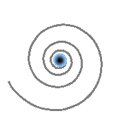 Animation illustrating the intrinsic angular momentum of a fermion, represented by a spiral converging toward a core. This moment results from the rotation of spations within the vortex as well as from the rotation of the vortex itself, which may lead or lag the flow depending on conditions.