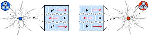 Force électrostatique — formation des lignes de flux spationique autour d’un pôle isolé.