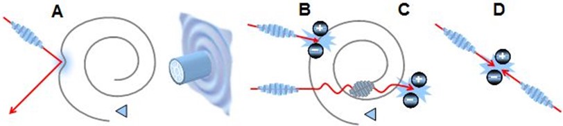 Interactions du photon avec les vortex et la création paire.
