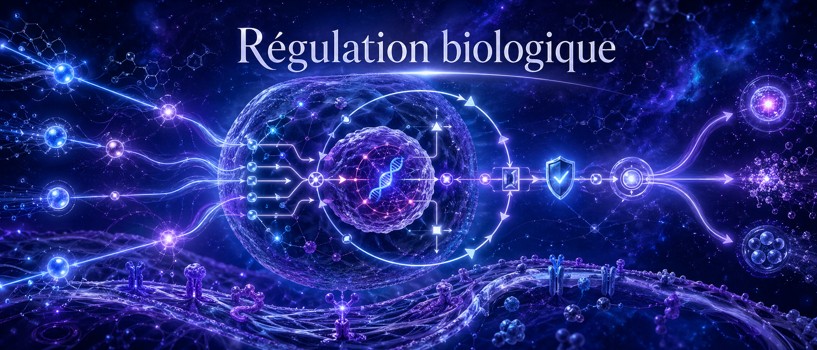 Boucles de rétroaction biologiques montrant seuils, activation, inhibition et stabilité dynamique.