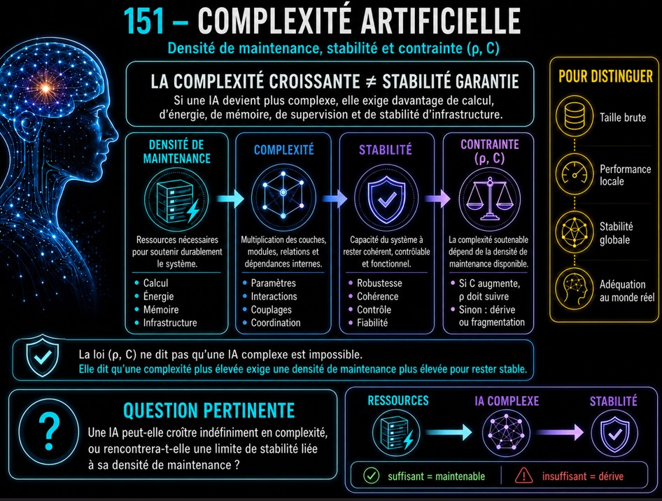 Complexité artificielle, densité de maintenance, stabilité et contrainte rho-C.
